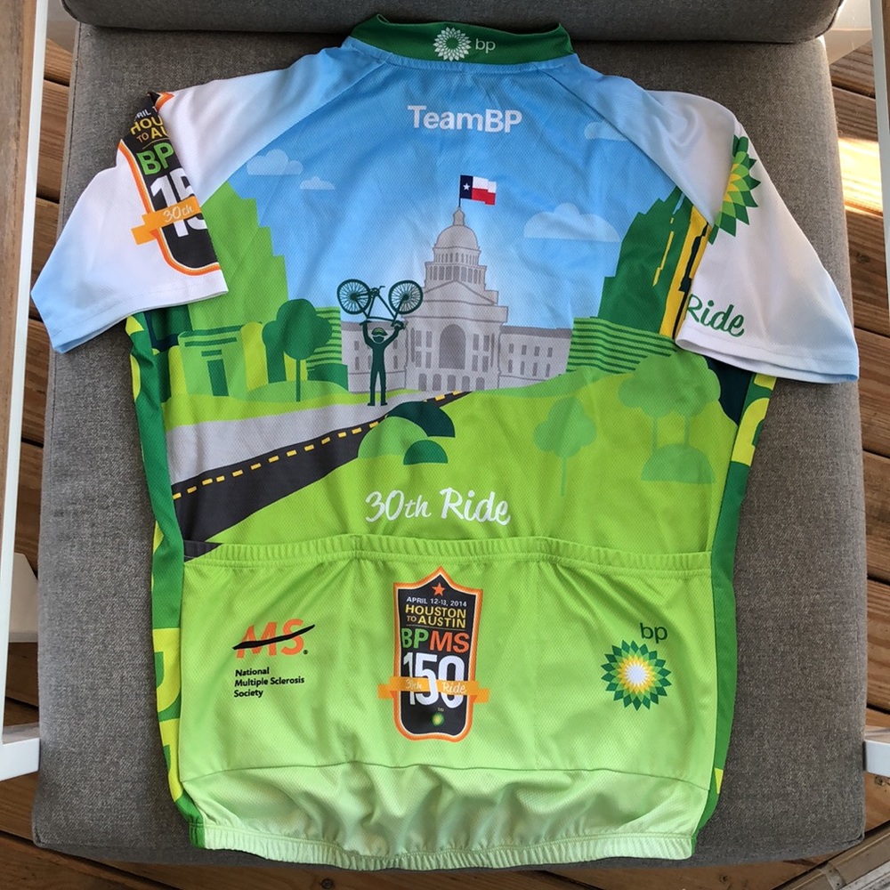 TEAM BP / MS RIDE Full-Zip Cycling Spinning Jersey - Picture 8 of 12